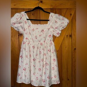 Altar'd State White and Pink Floral womens Dress